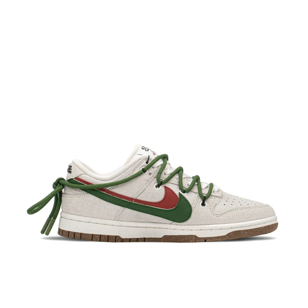 Christmas Gift Xmas Custom Dunk Red Green Double Swoosh