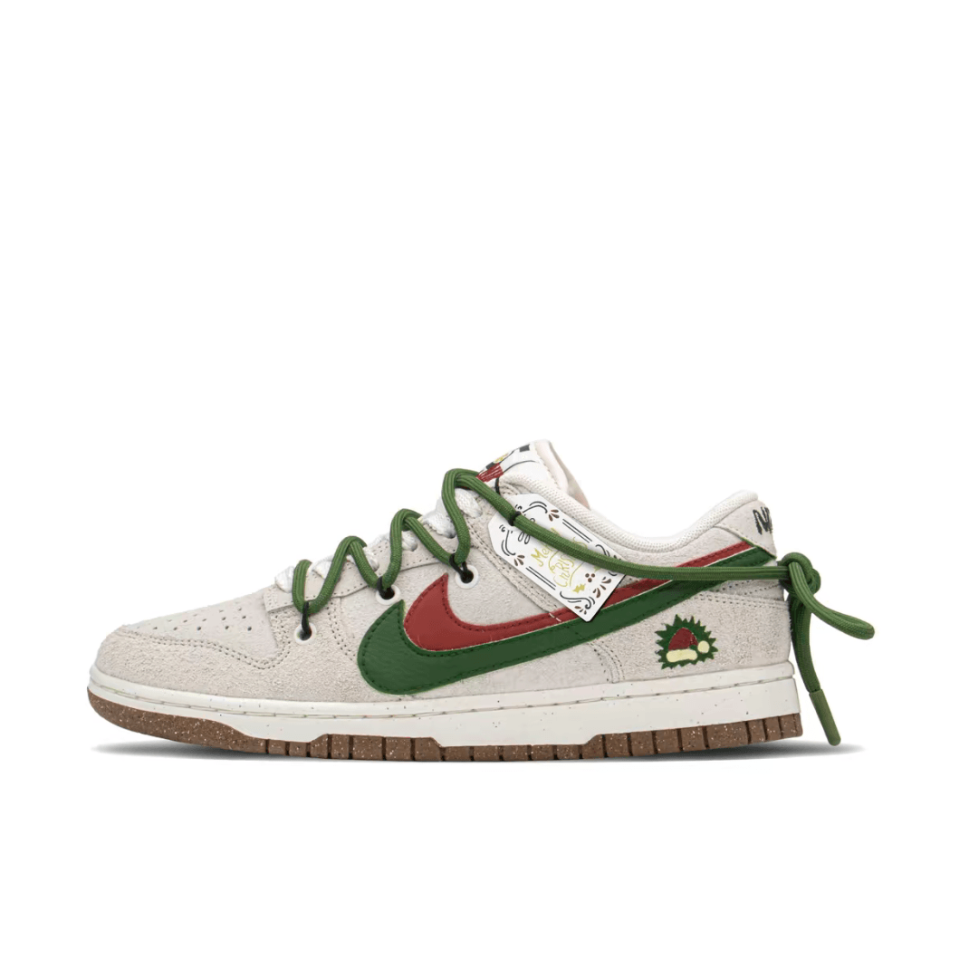 Christmas Gift Xmas Custom Dunk Red Green Double Swoosh