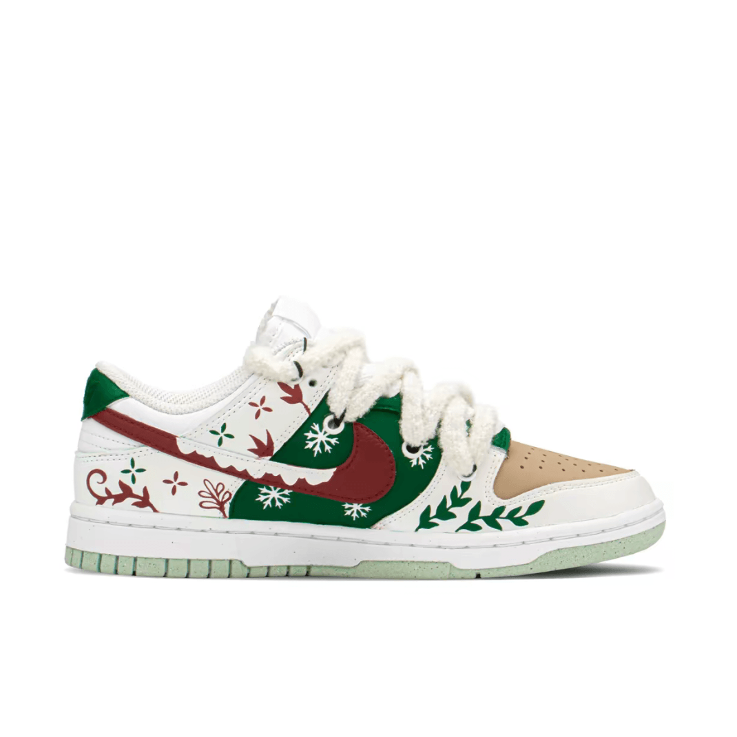Christmas Gift Xmas Custom Dunk Khaki Green Red Christmas Tree Pendant