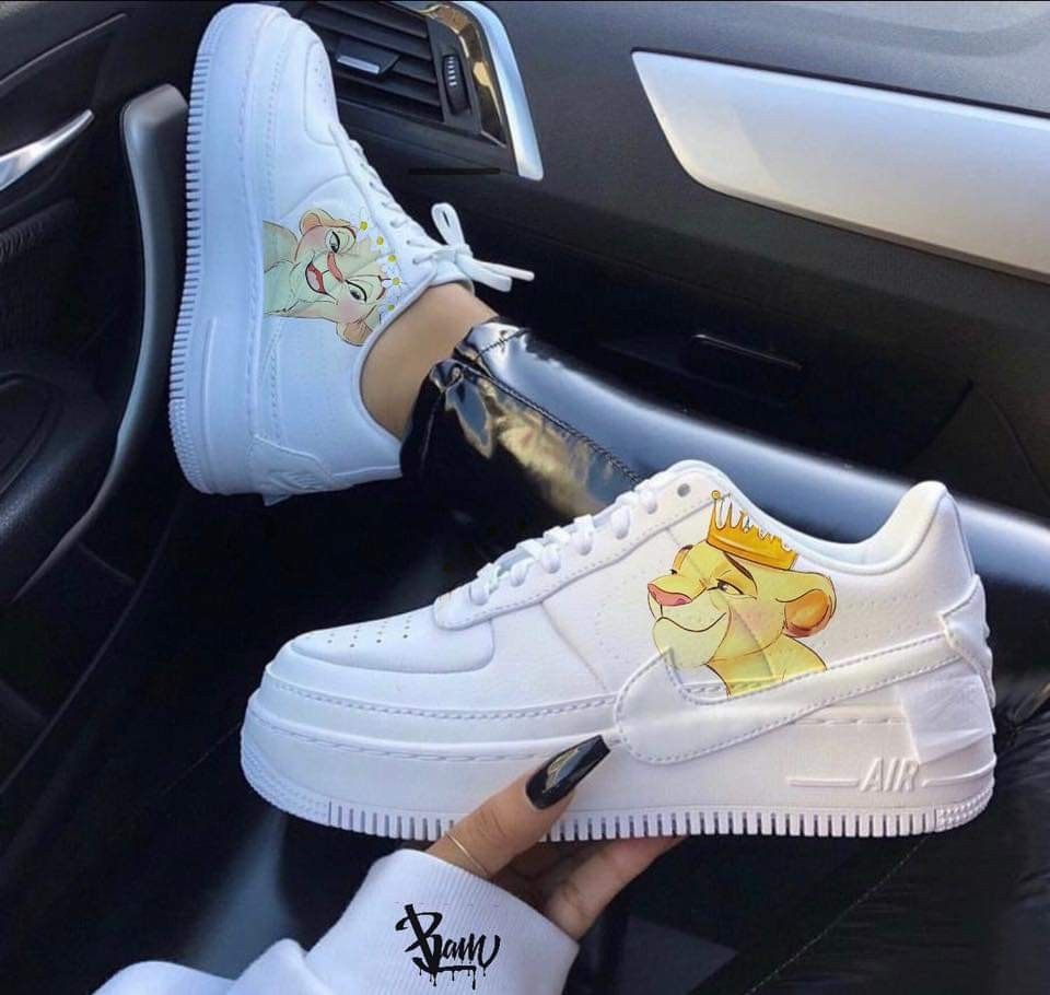 Yellow Lion King Custom AF 1s Shoes