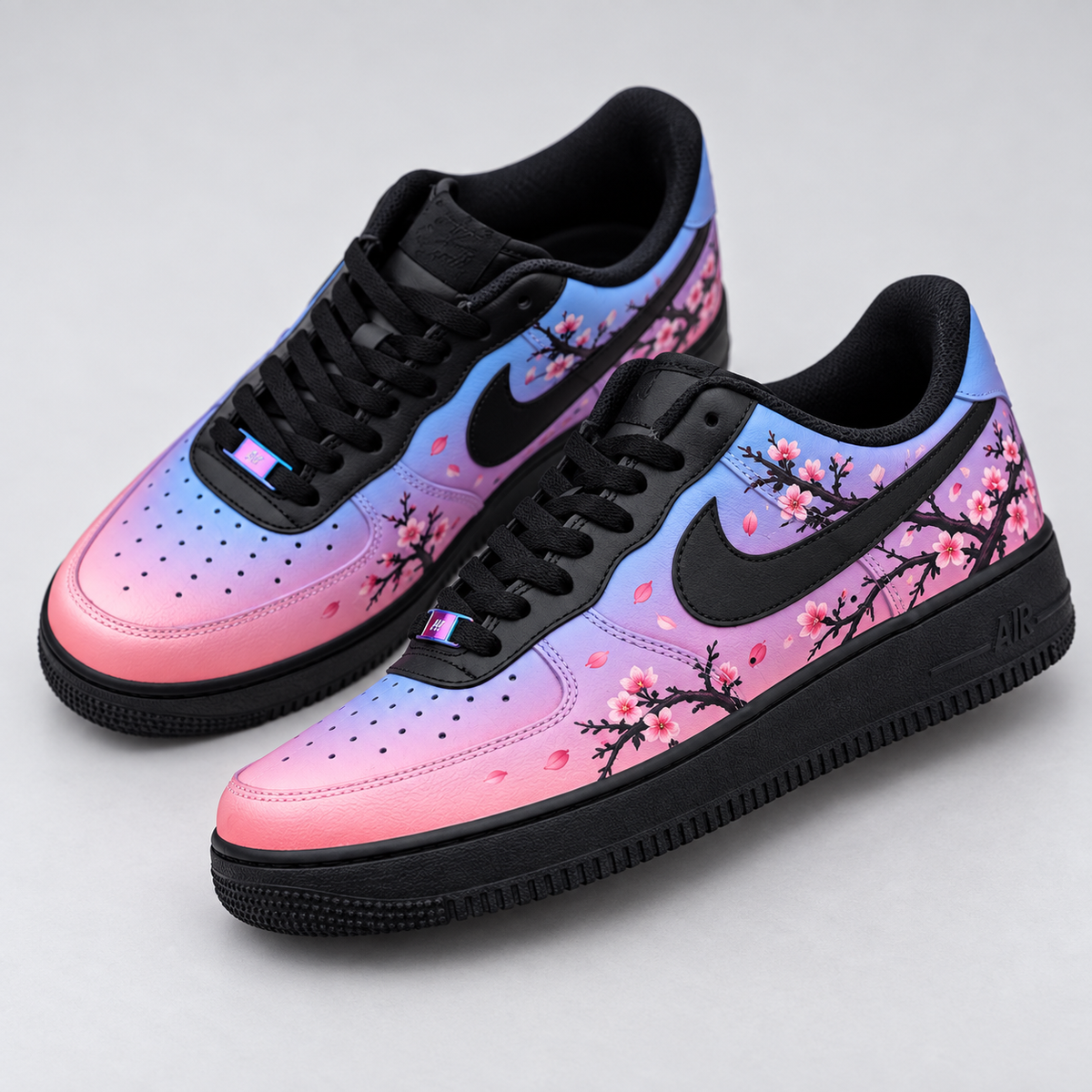 Custom Hand Painted Cherry Blossom Air Force 1 Sneakers