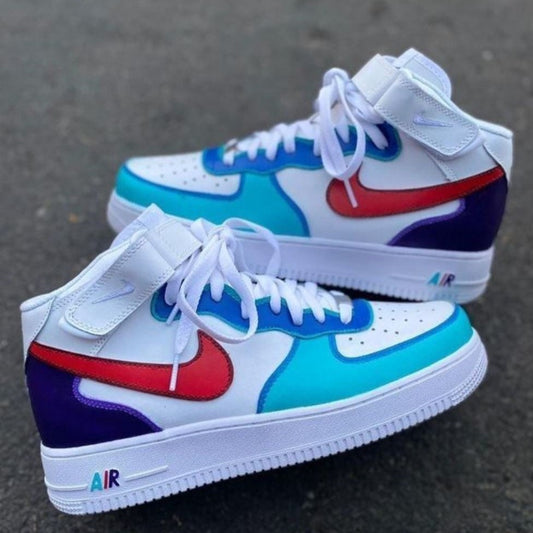 Dark Tricolor Custom Sneakers Air Force 1 Mid