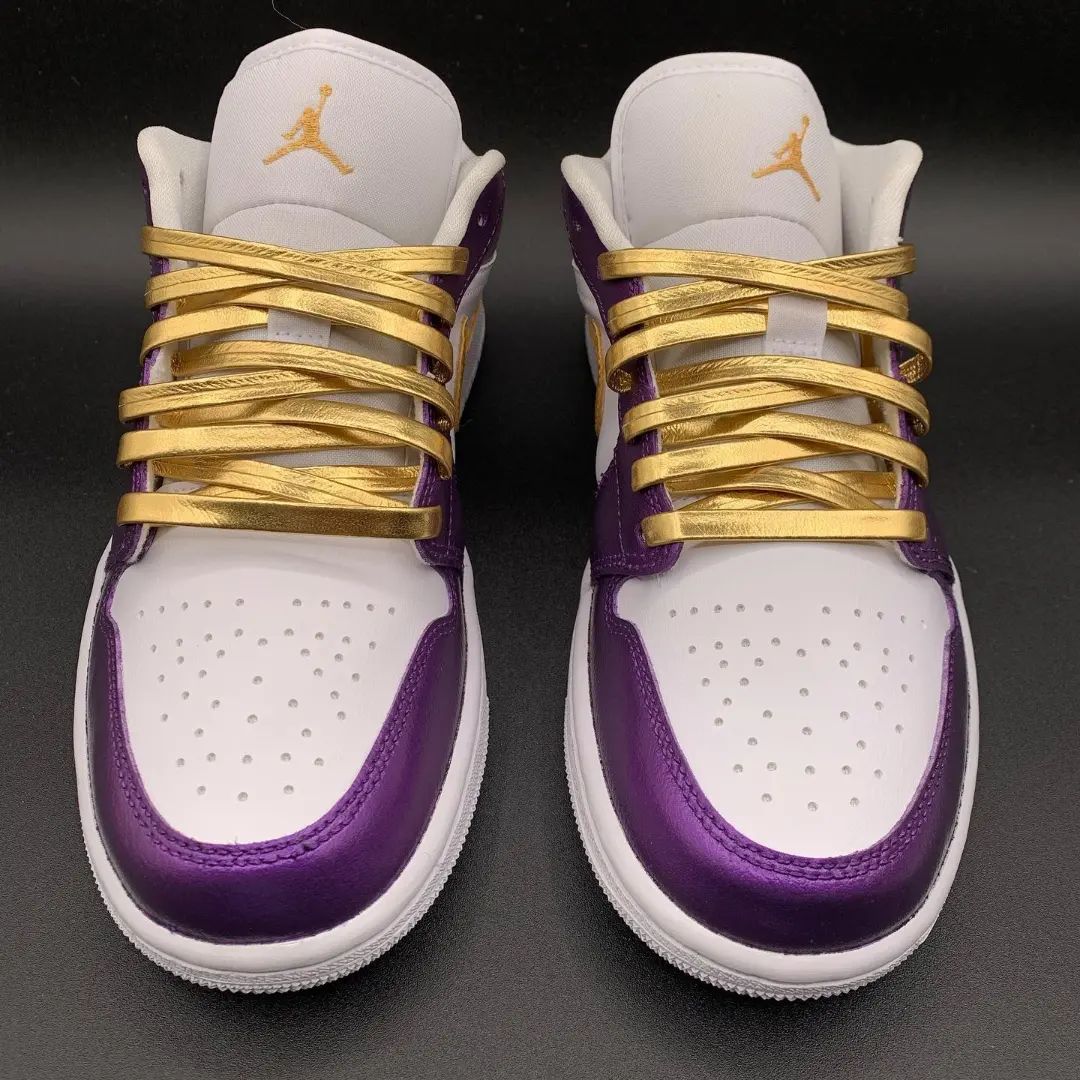 Golden Purple Custom Sneakers Air Jordan 1 Low
