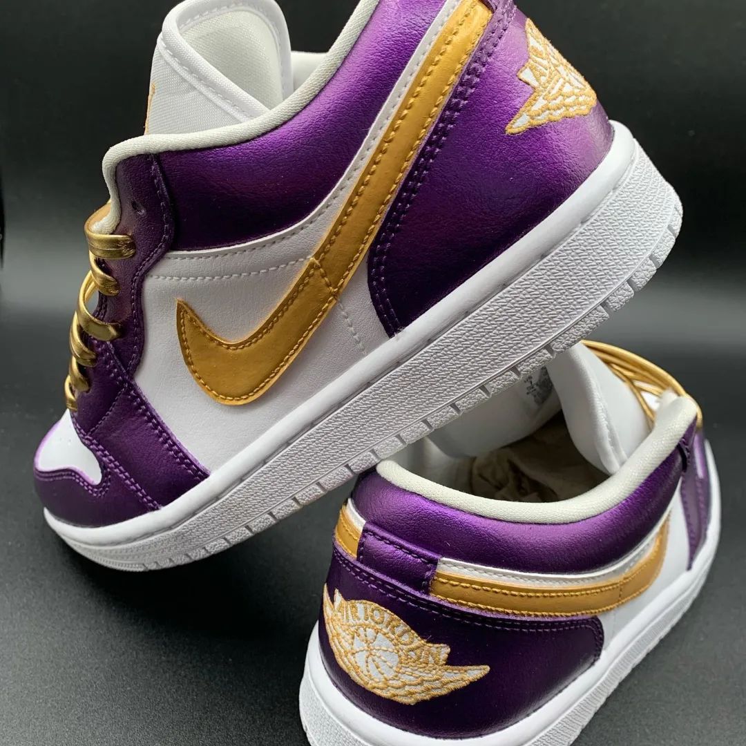 Golden Purple Custom Sneakers Air Jordan 1 Low