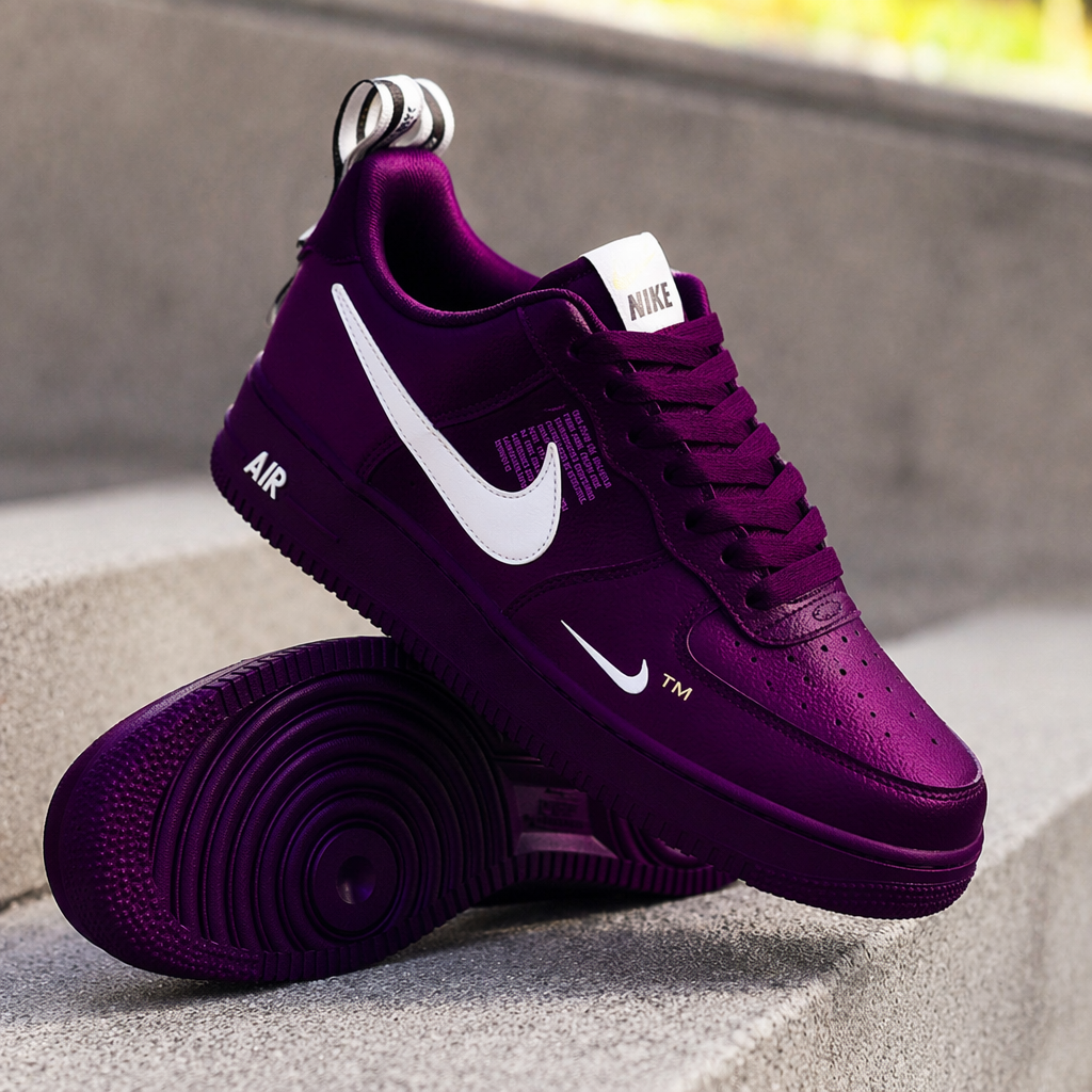 Hand Painted Custom Purple Air Force 1 Sneakers