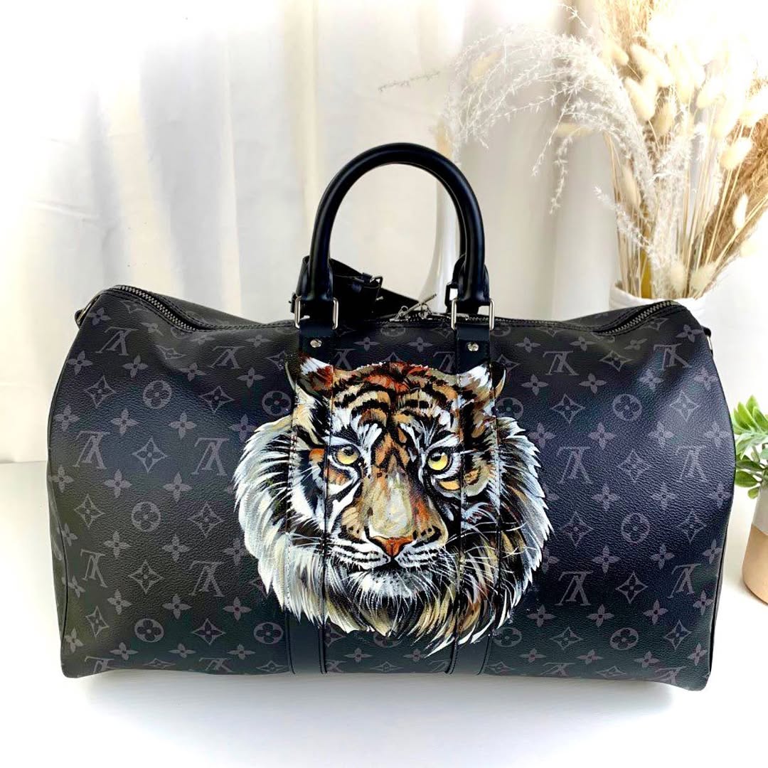 Hand Painted Tiger Pattern Personalized Custom Bags