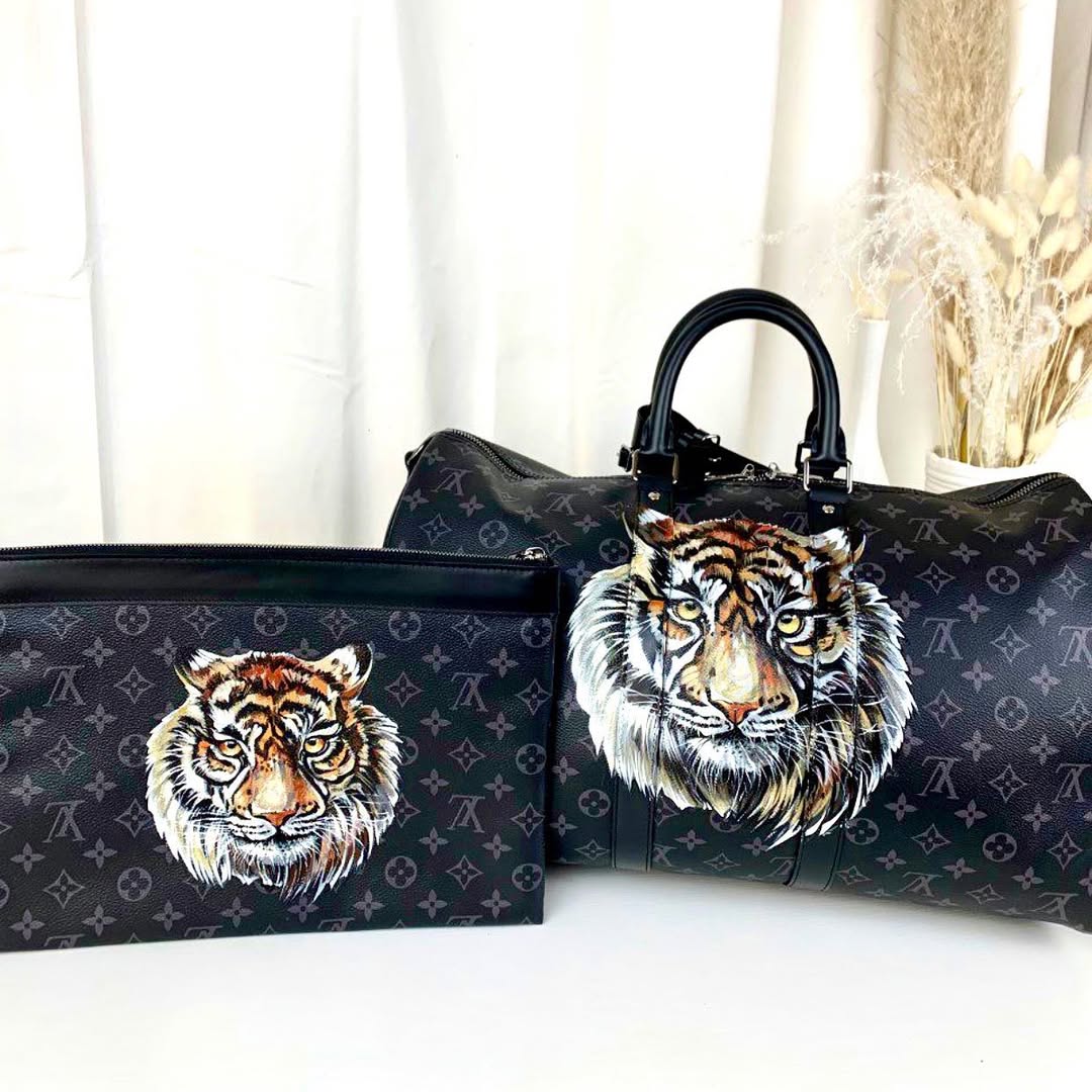 Hand Painted Tiger Pattern Personalized Custom Bags