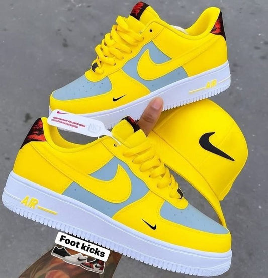 Hand Painted Yellow Custom Air Force 1 Sneakers