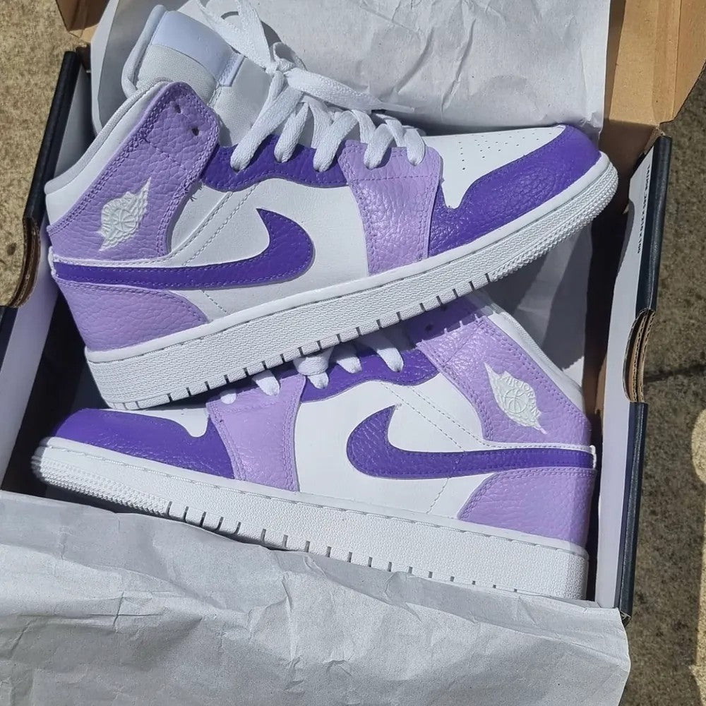 Custom Air Jordan 1 Light And Dark Purple