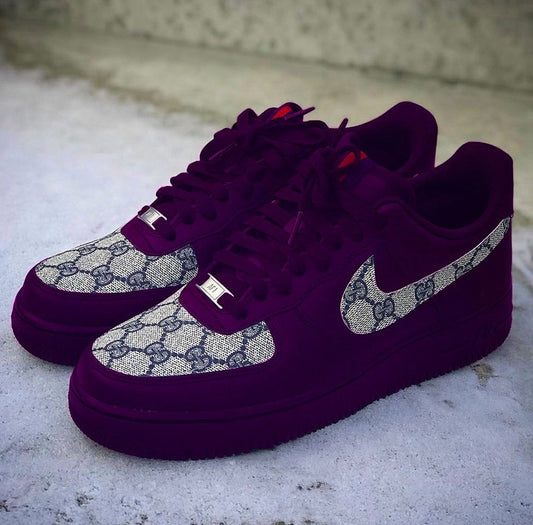 Hand Painted Purple Custom Air Force 1 Sneakers