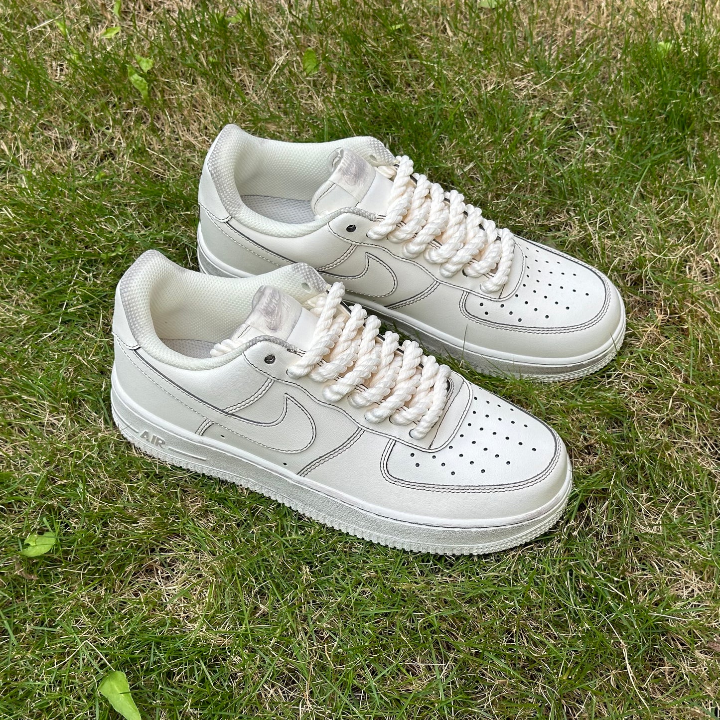 Custom Air Force 1 Hemp Rope Shoelaces, Dirty soles