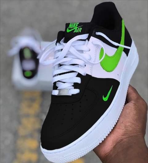 Hand Painted Neon Green Custom Air Force 1 Sneakers