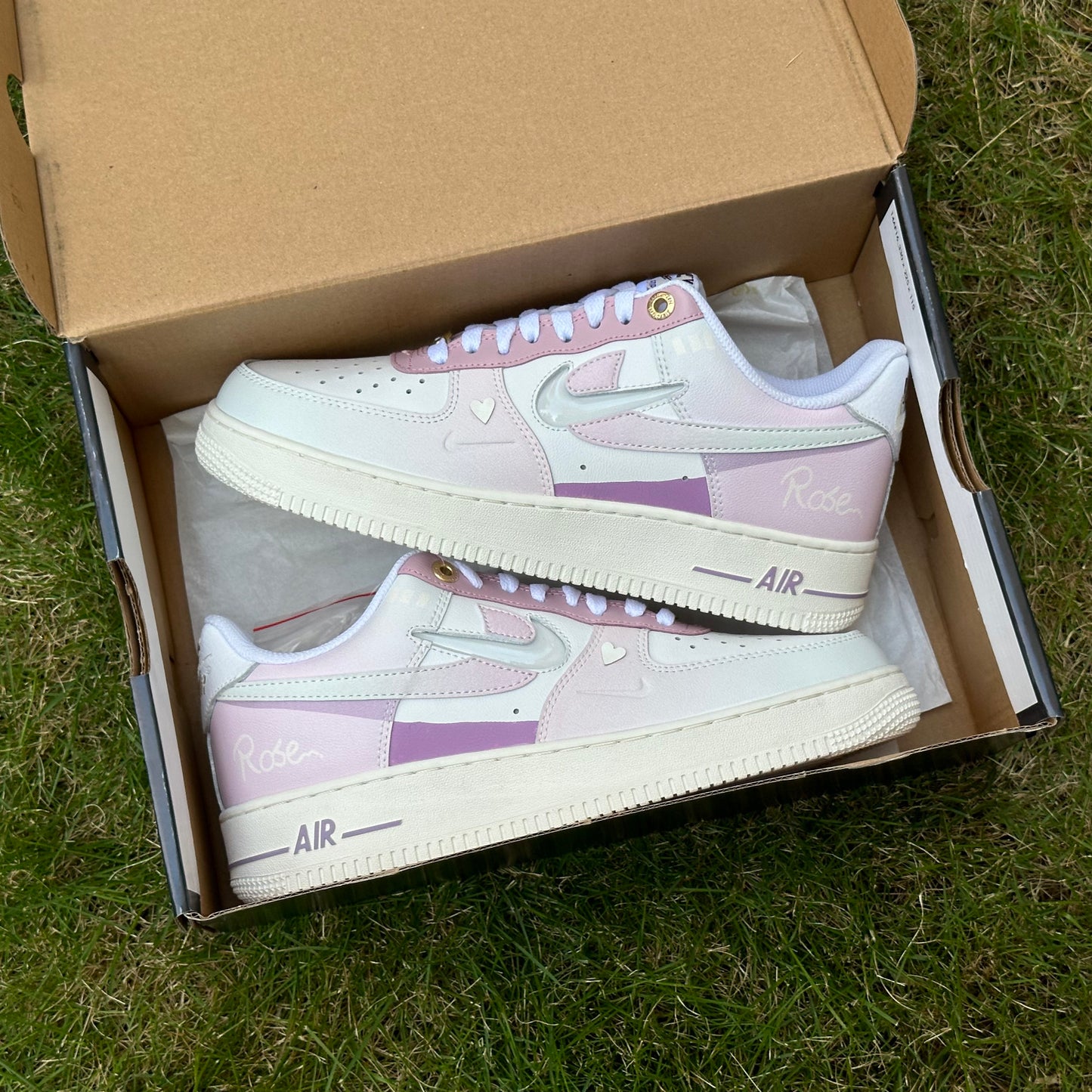 Custom Air Force 1  Pink Double Swoosh