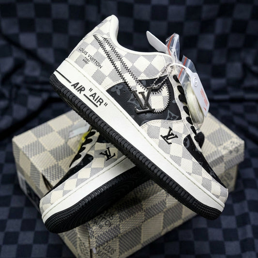 Custom Hand Painted Checkerboard Air Force 1 Sneakers