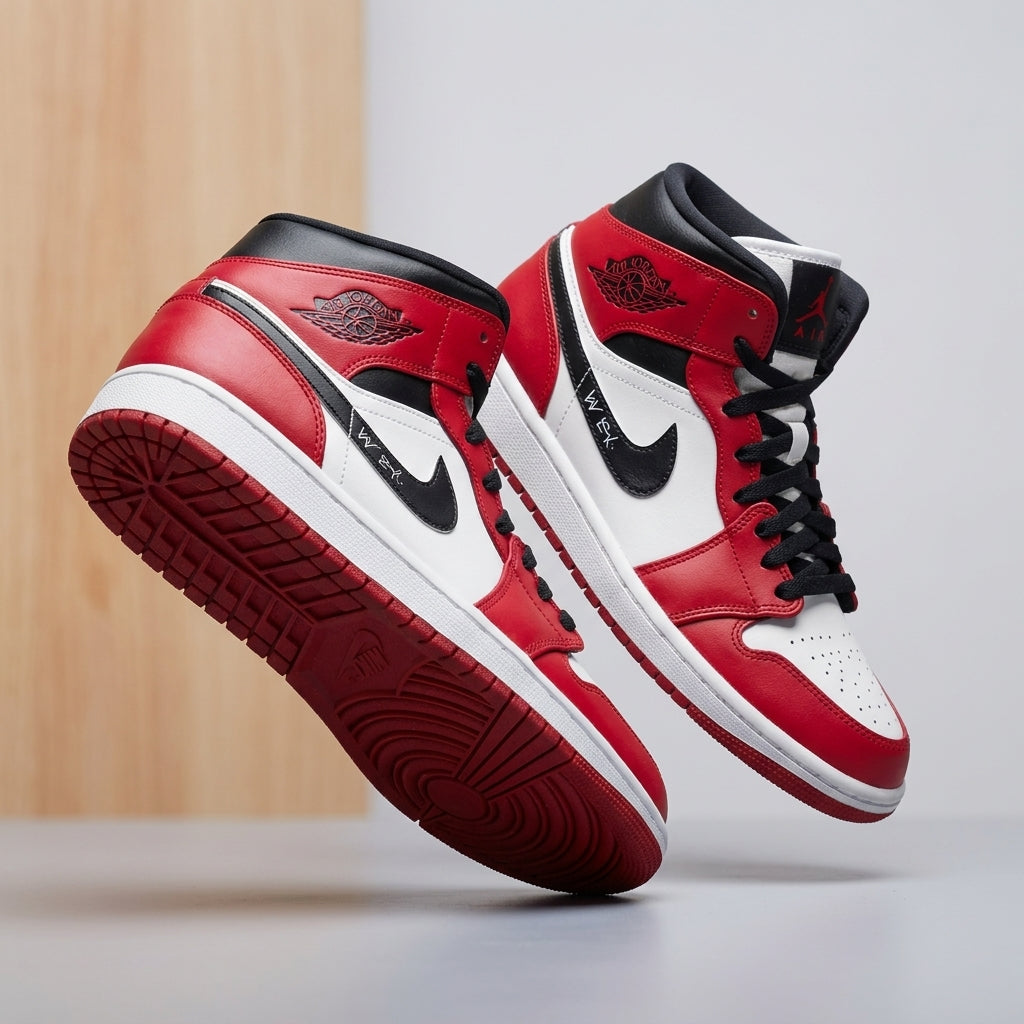 Hand Painted Red Black Custom Air Jordan 1 Sneakers