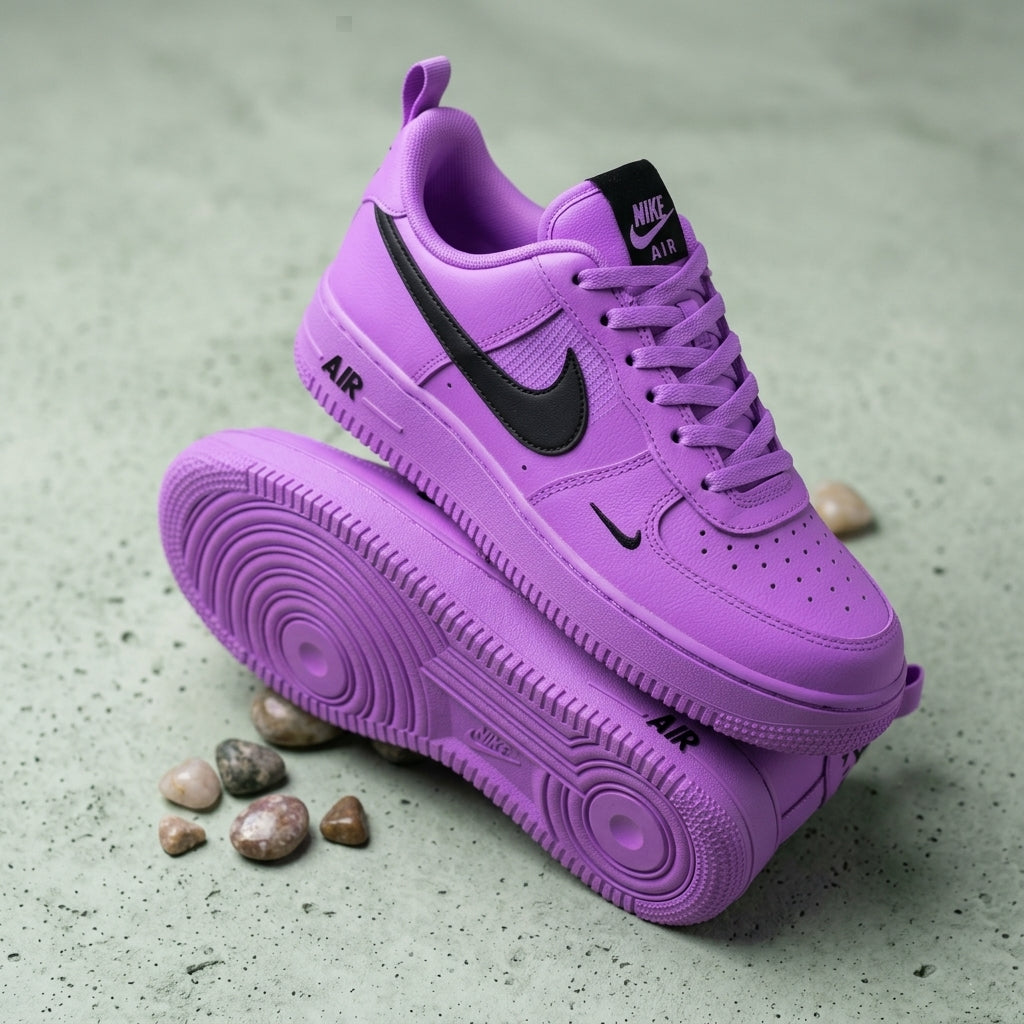 Custom Hand Painted Purple Air Force 1 Sneakers