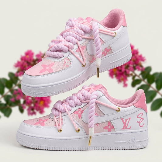 Hand Painted Pink Custom Air Force 1 Sneakers