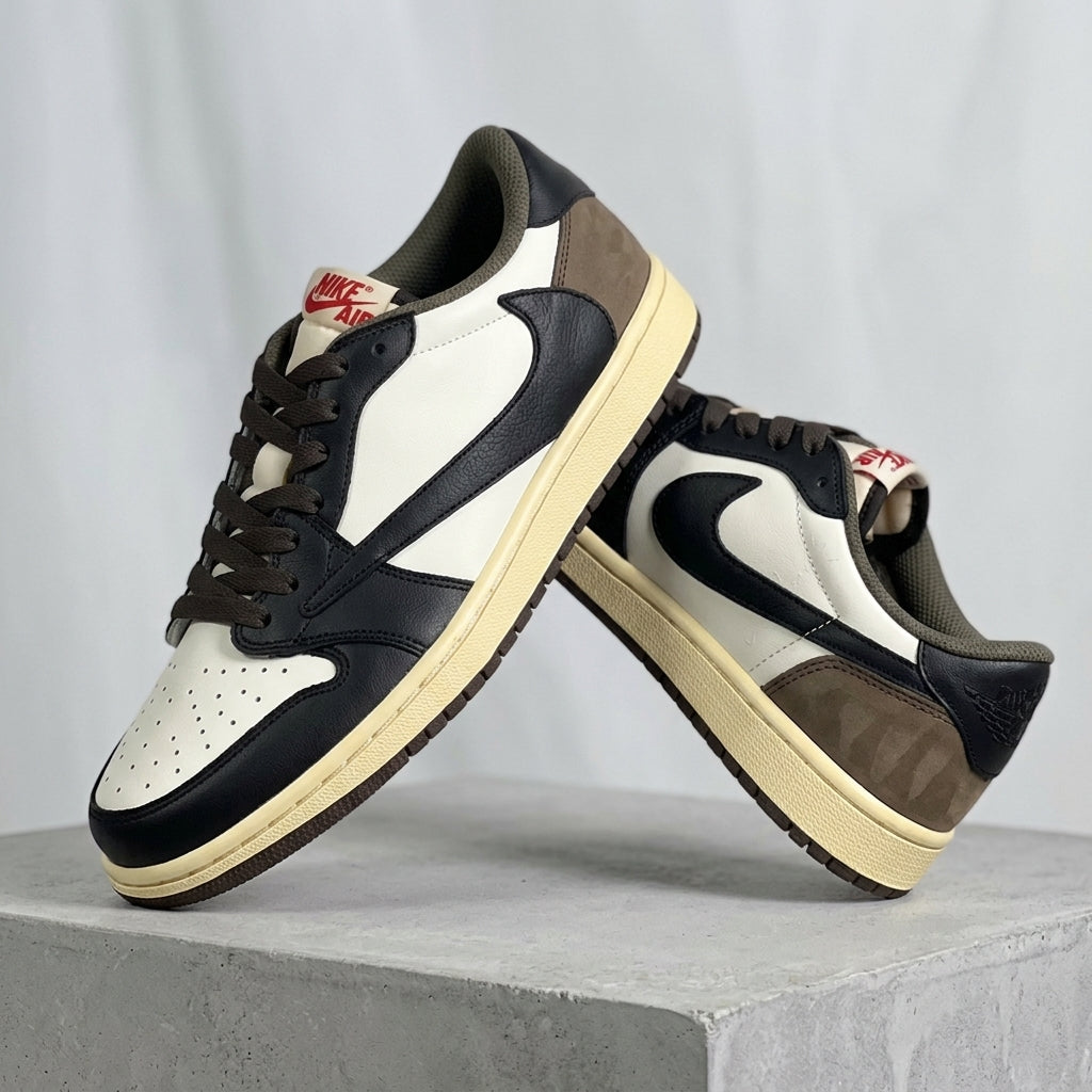 Custom Hand Painted Mocha Low Top Sneakers