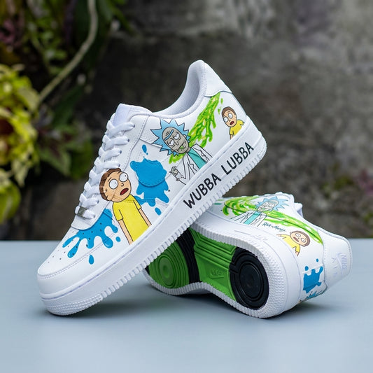 Hand Painted Rick & Morty Custom Air Force 1 Sneakers