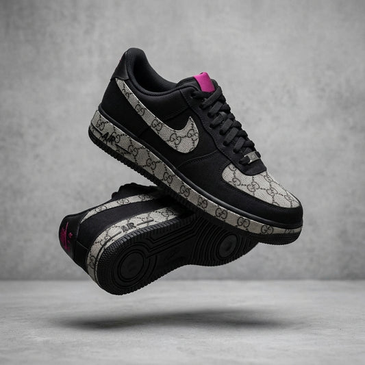 Custom Hand Painted Black Air Force 1 Sneakers