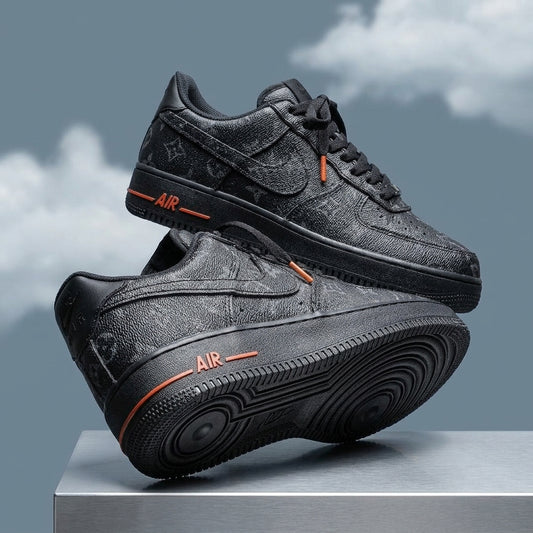 Custom Hand Painted Black Air Force 1 Sneakers