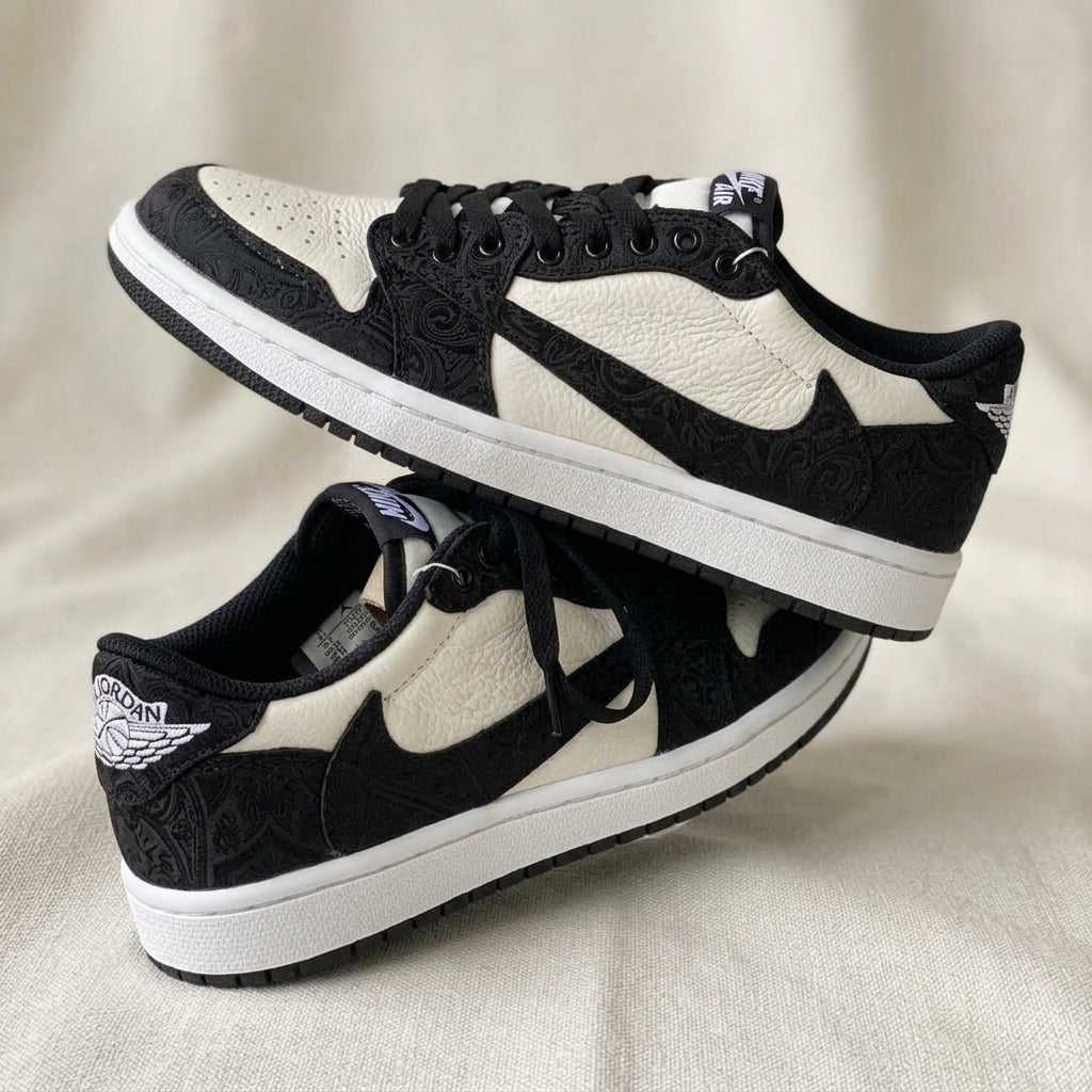 Hand Painted Black & White Custom Air Force 1 Sneakers