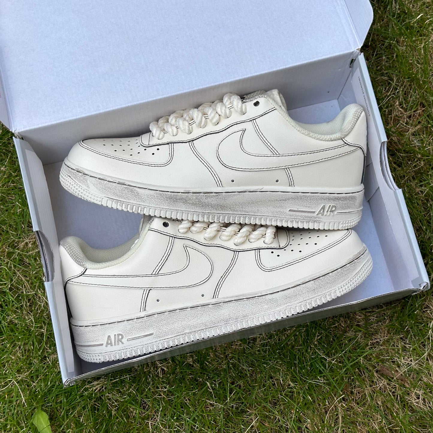 Custom Air Force 1 Hemp Rope Shoelaces, Dirty soles