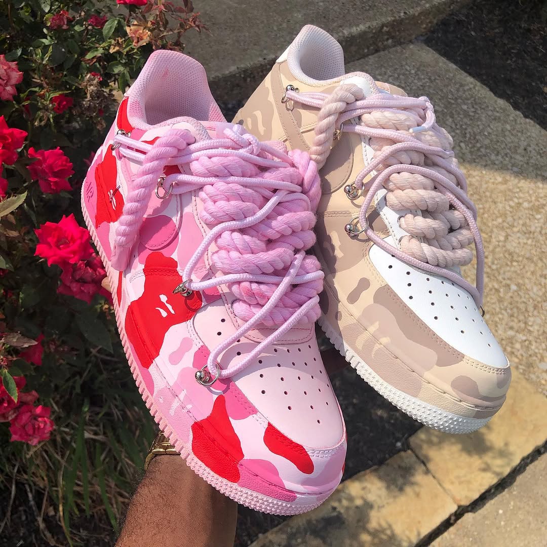 Hand Painted Camo Custom Air Force 1 Sneakers