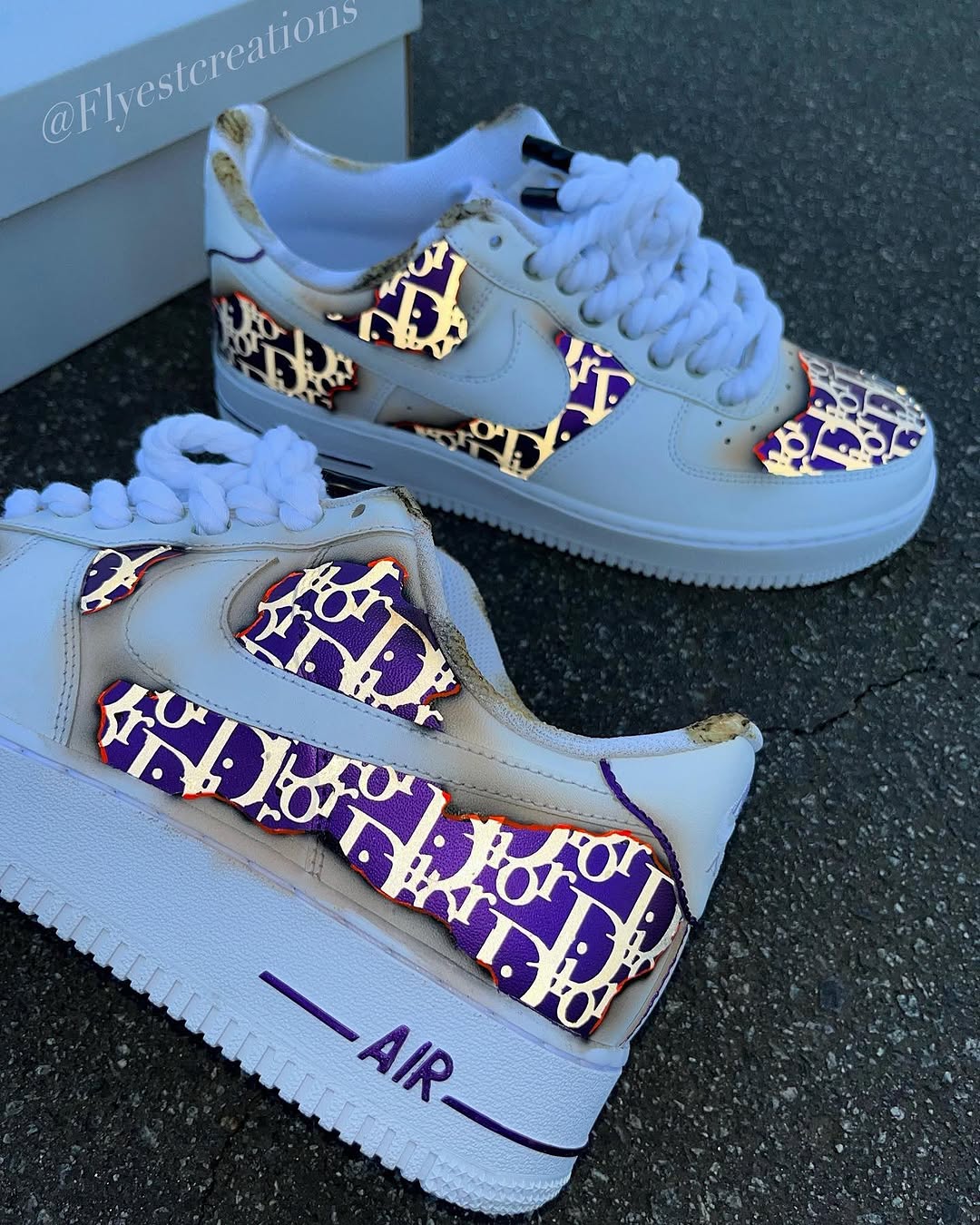 Hand Painted Custom Purple Air Force 1 Sneakers