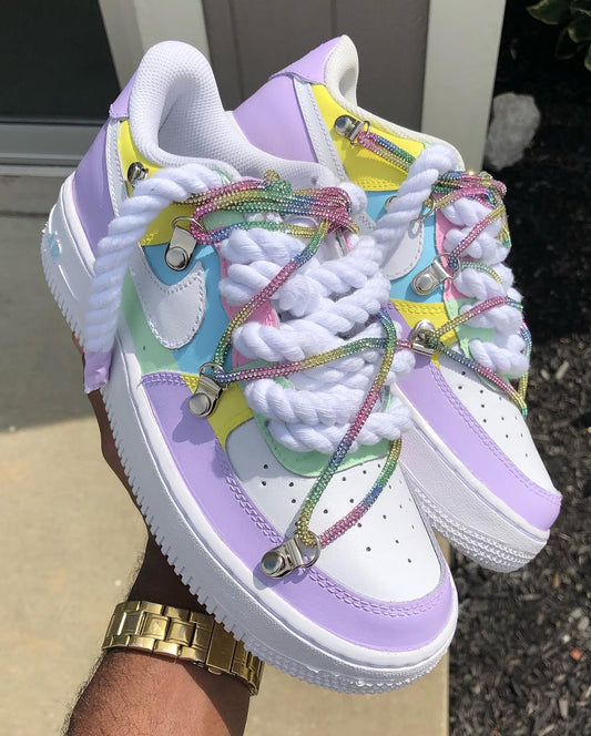 Hand Painted Pastel Rhinestone Custom Air Force 1