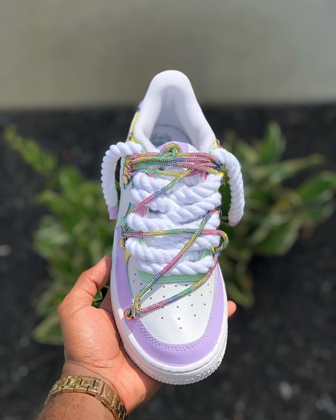 Hand Painted Pastel Rhinestone Custom Air Force 1