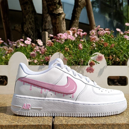 Light Pink Drip Custom Sneakers Air Force 1