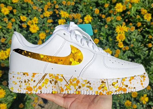 Golden Splash Custom Sneakers Air Force 1