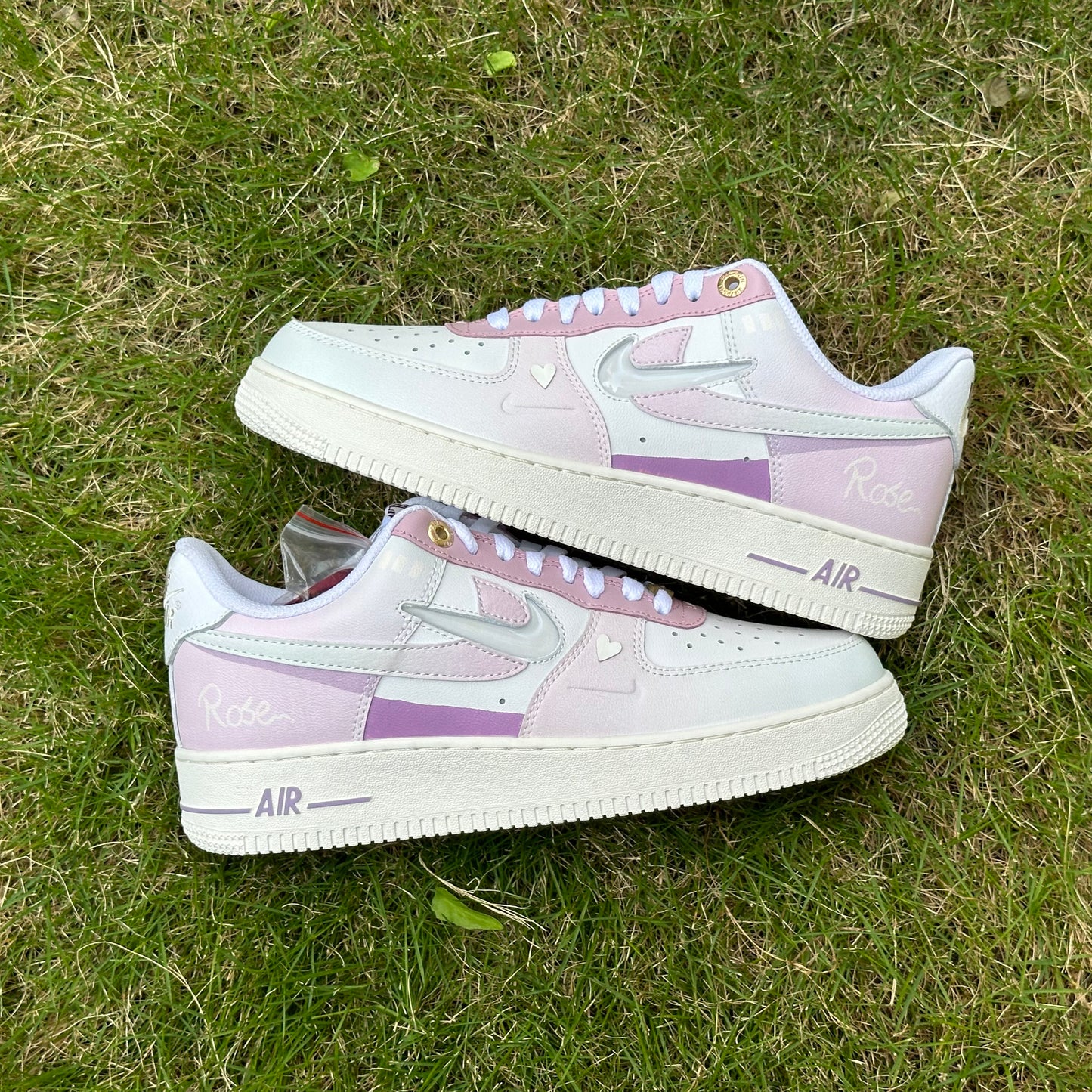 Custom Air Force 1  Pink Double Swoosh