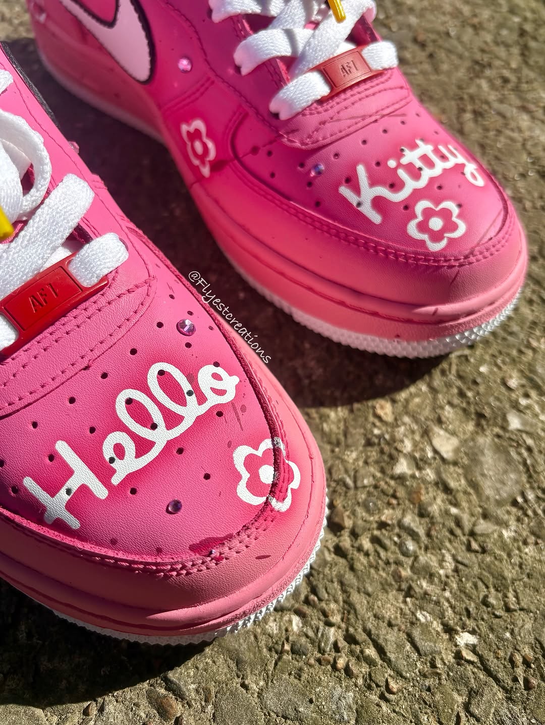 Hand Painted Hello Kitty Pink Custom Air Force 1 Sneakers