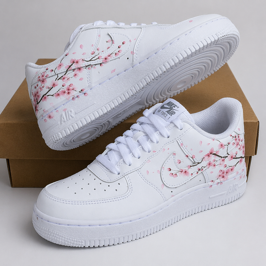 Hand Painted Cherry Blossom Custom Air Force 1 Sneakers