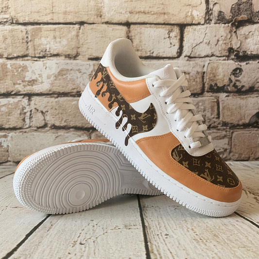 Hand Painted Brown Drip Custom Air Force 1 Sneakers