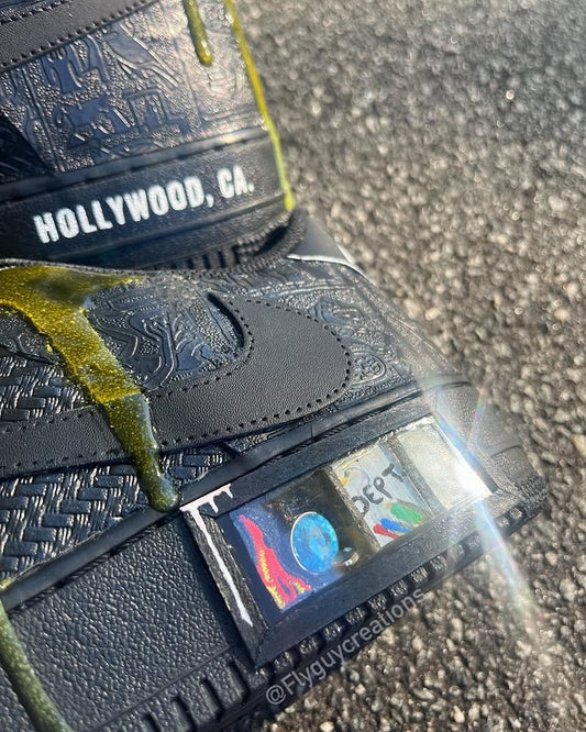 Hand Painted Drip Custom Black Air Force 1 Sneakers