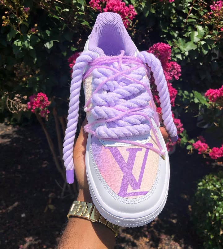 Hand Painted Purple Custom Air Force 1 Sneakers