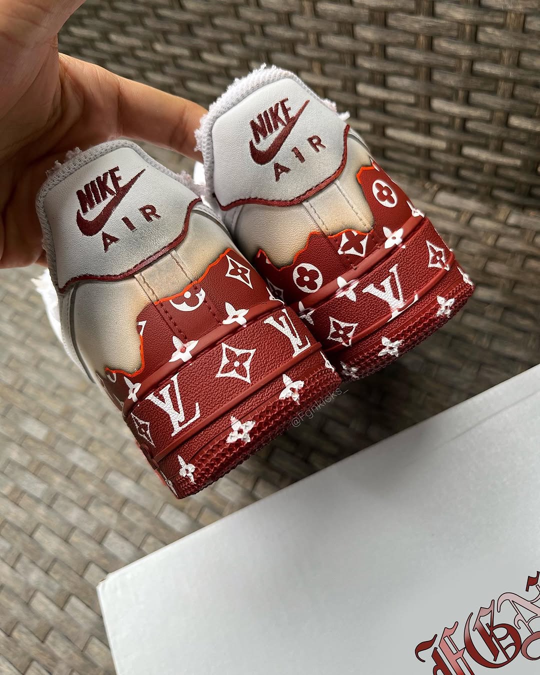 Hand Painted Red Custom Air Force 1 Sneakers