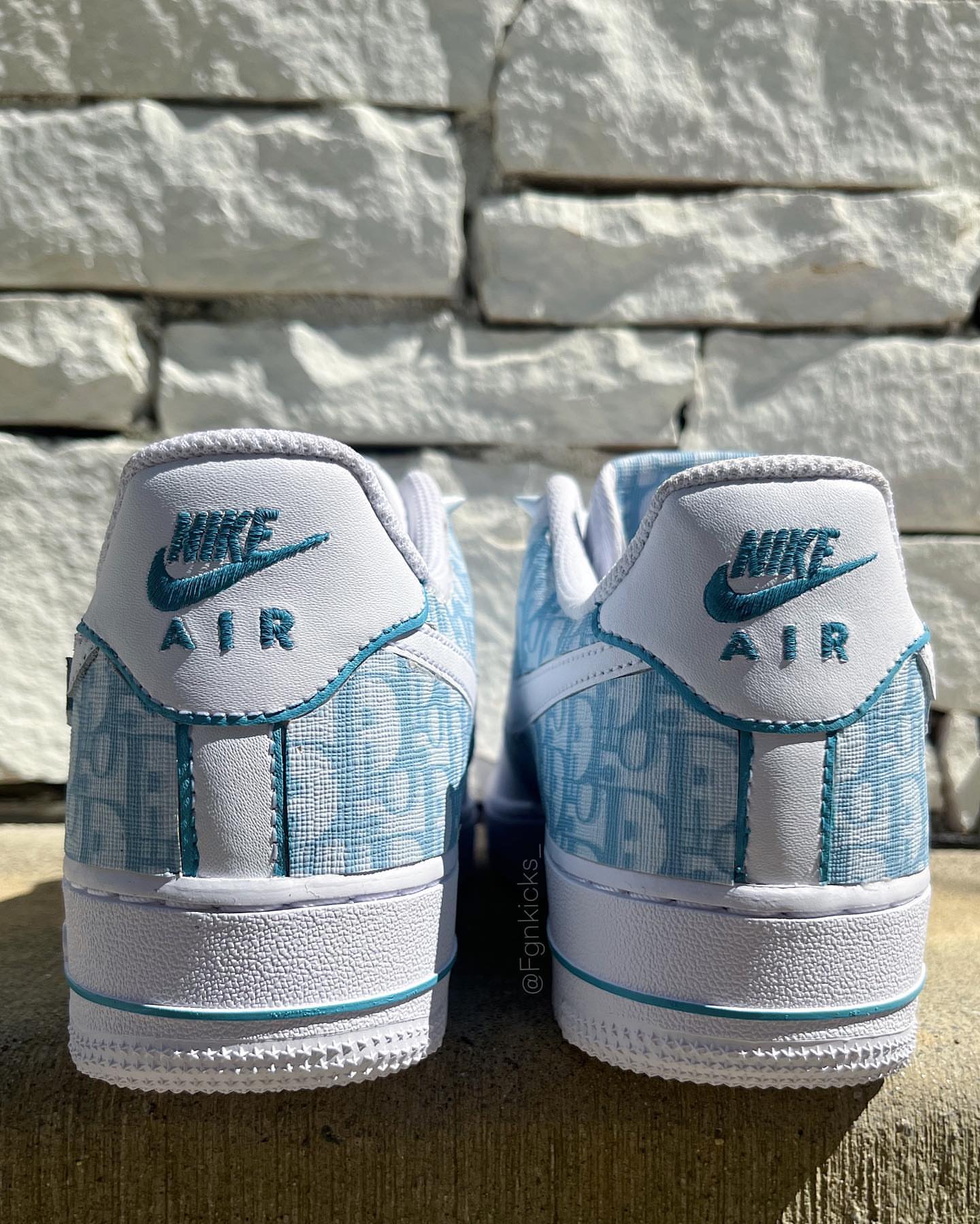 Hand Painted Light Blue Custom Air Force 1 Sneakers