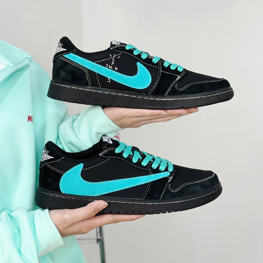 Neon Green Custom Sneakers Air Jordan 1 Travis Scott