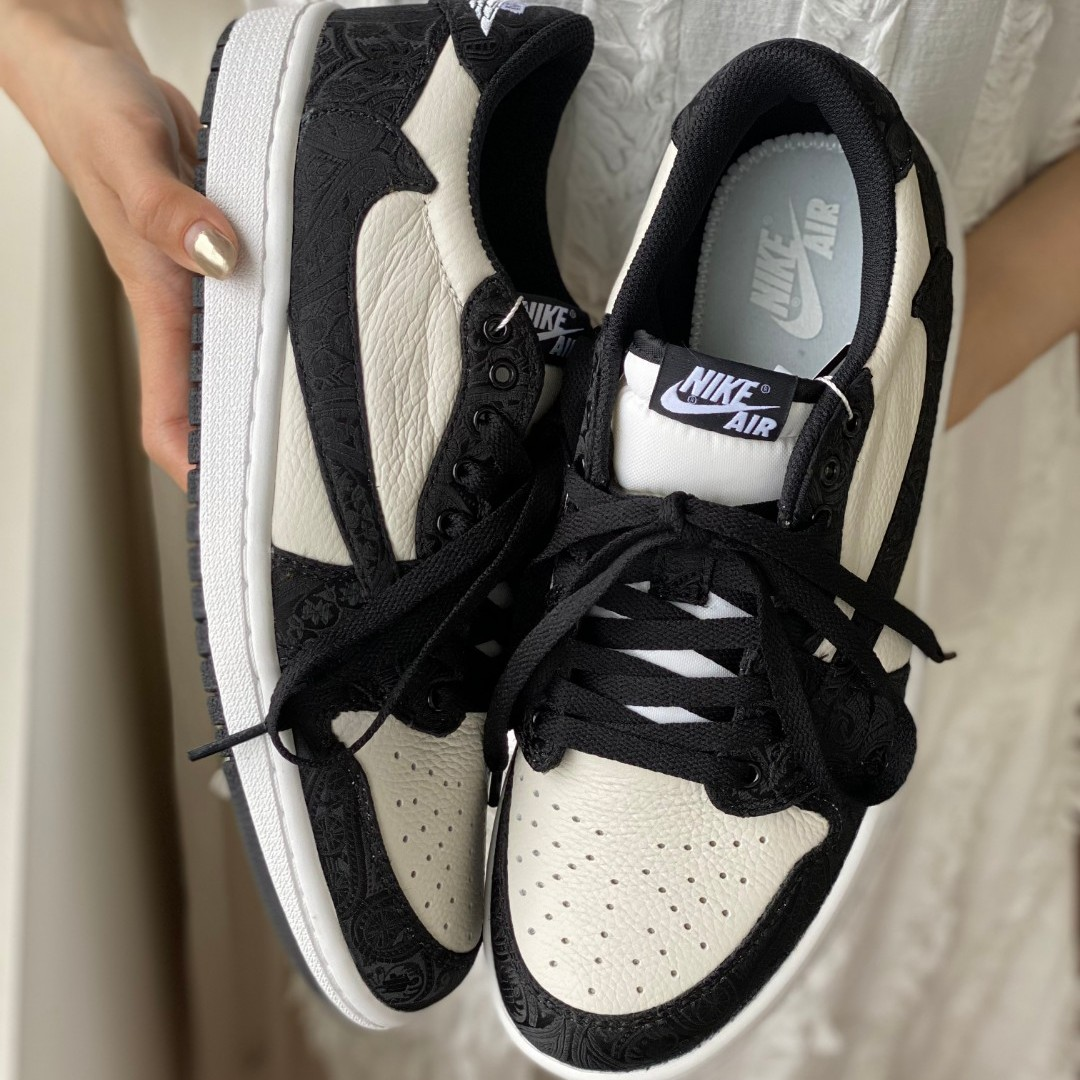 Black Printing Custom Sneakers Air Jordan 1 Travis Scott
