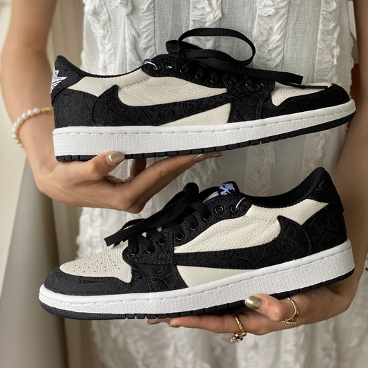 Black Printing Custom Sneakers Air Jordan 1 Travis Scott
