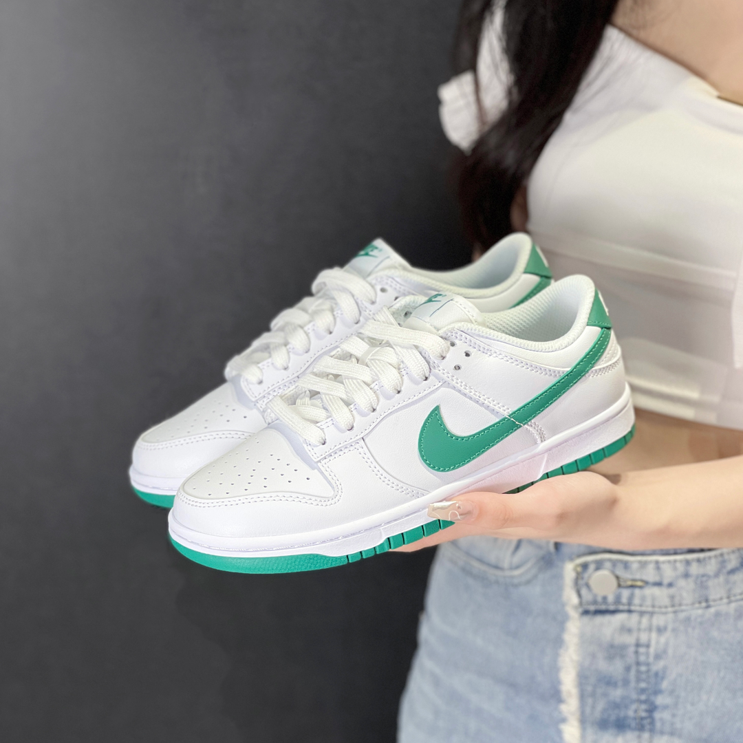 Green White Custom Sneakers Nike Dunk