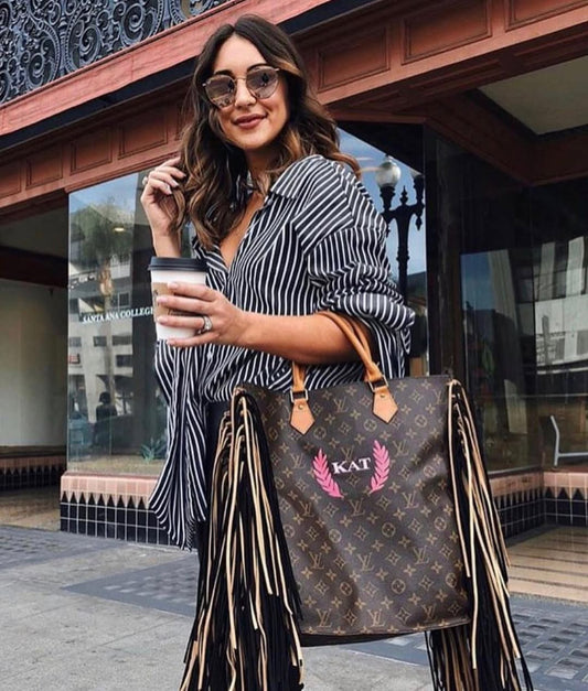 Custom Hand Painted Personalized Fringe Tote Bag