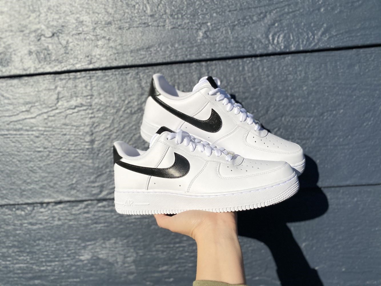 Black Smooth Custom Sneakers Air Force 1