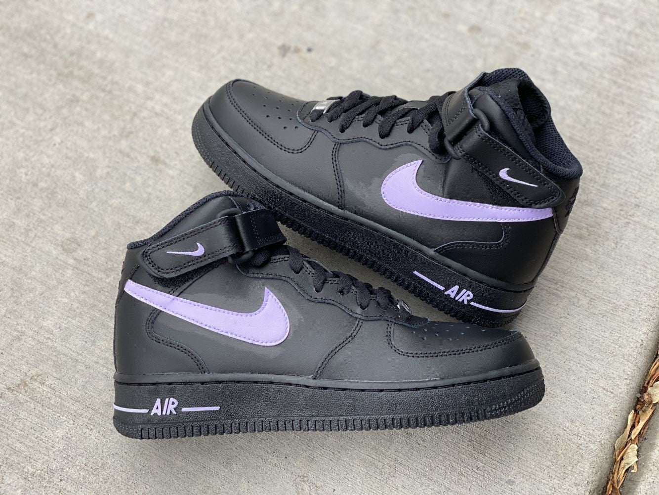 Black Purple Custom Sneakers Air Force 1 Mid