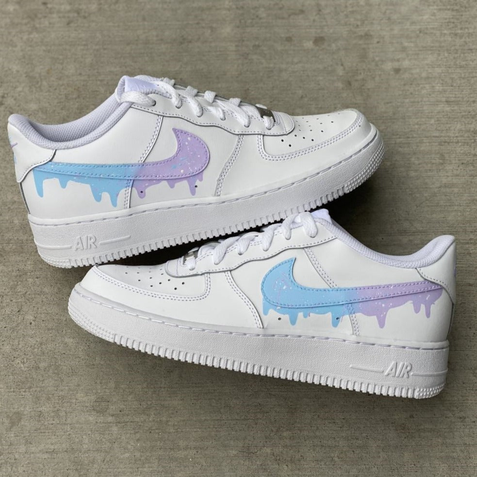 Purple Blue Dripping Sneakers Air Force 1