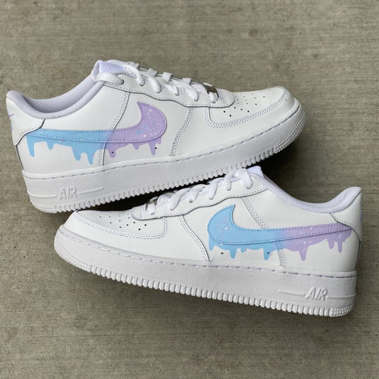 Purple Blue Dripping Sneakers Air Force 1